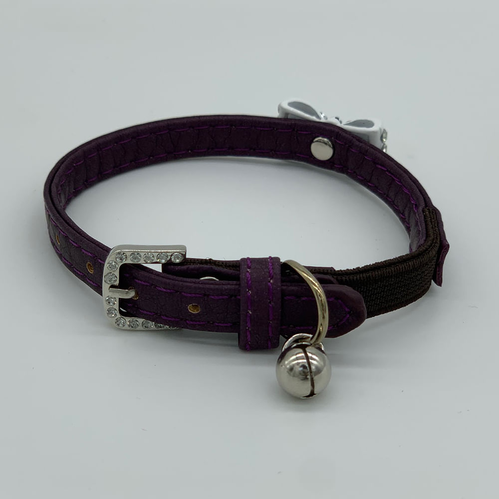 purple leather dog collar