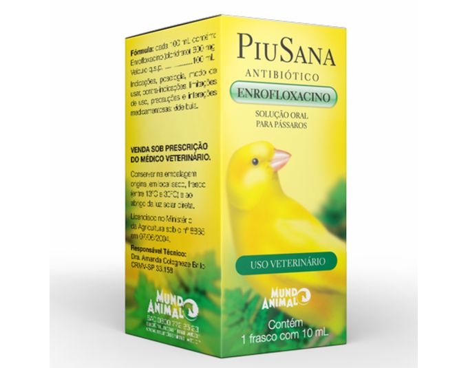 Antibiótico Piusana para Pássaros - 10 ml