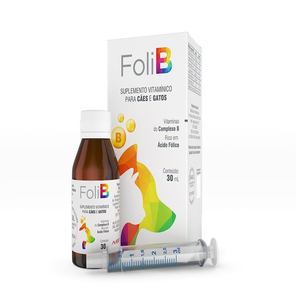 Suplemento Avert Foli-B Sus Or Para Cães E Gatos - 30Ml - American Pet